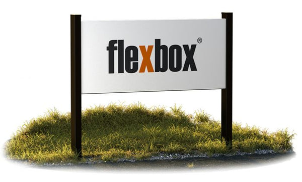 Stahlschild für Flexbox-Montageständer - kostenlose Fracht!